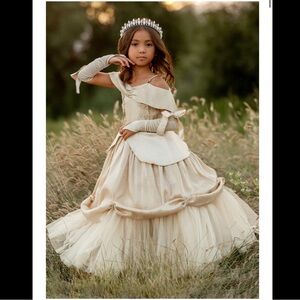 Joyfolie Cream Satin Princess style Dress